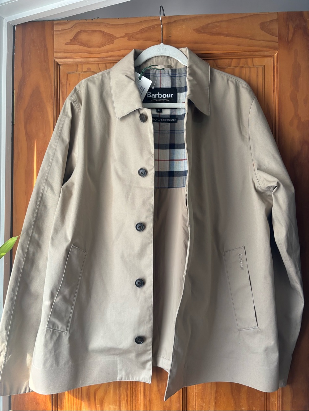 Barbour Rokig Short Waterproof Jacket Men’s  Khaki Size Medium $285 Retail